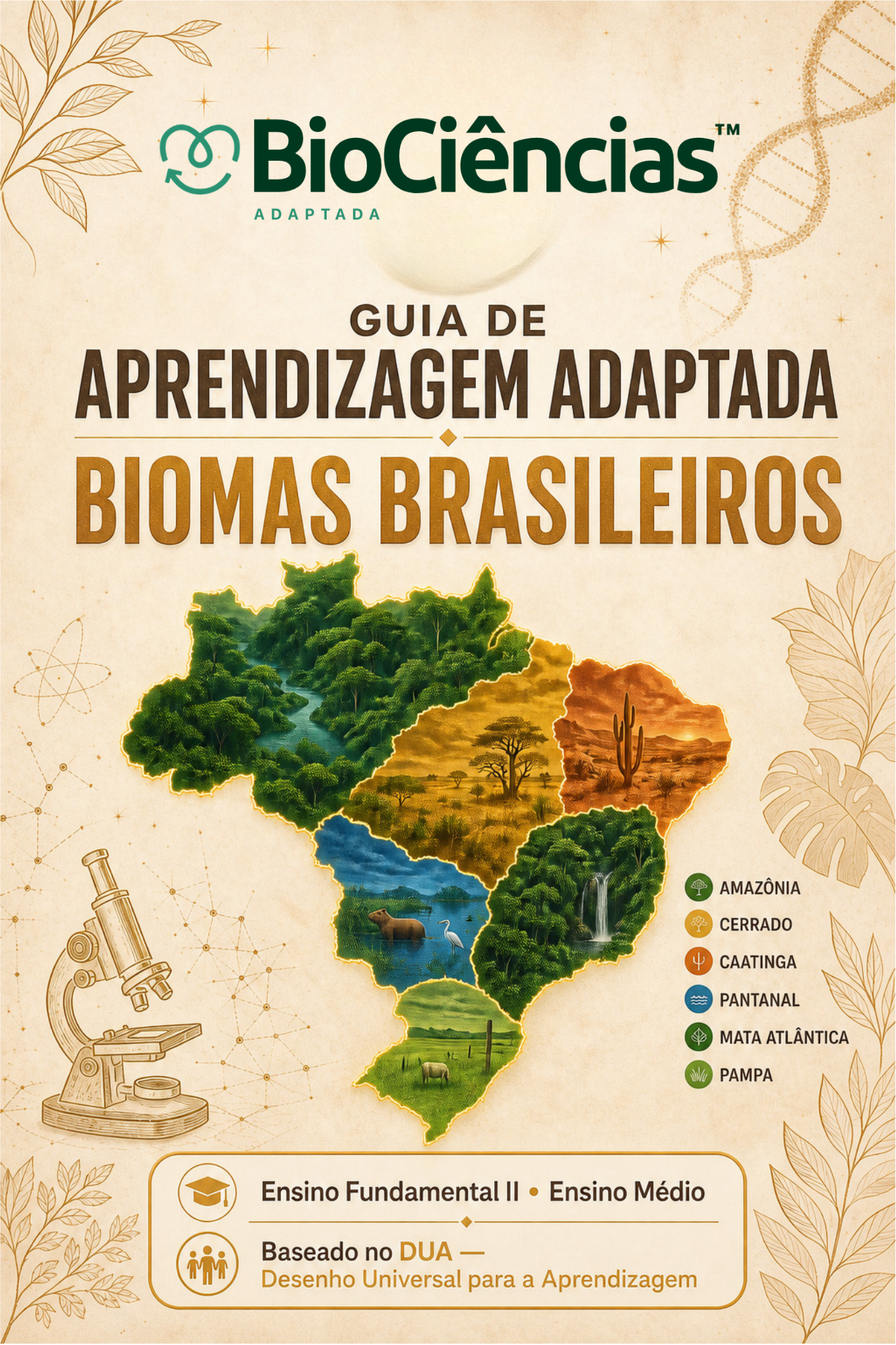 Capa de Guia de Aprendizagem Adaptada - Biomas brasileiros