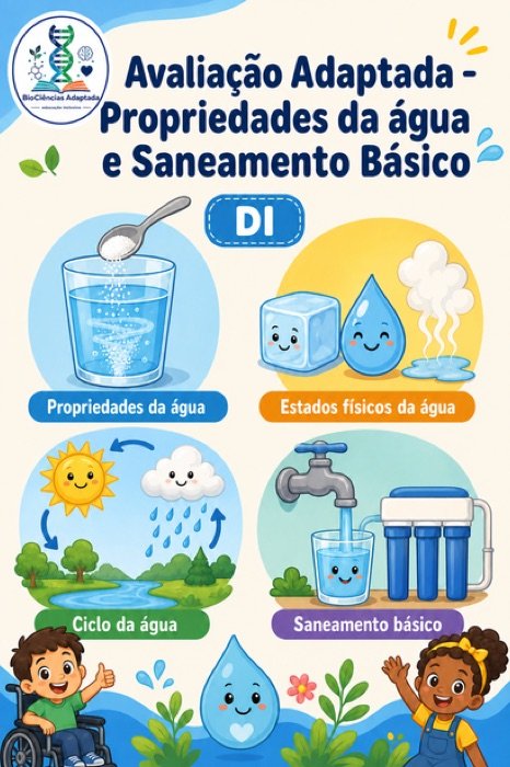 Capa de Avaliação adaptada: propriedades da água e saneamento básico