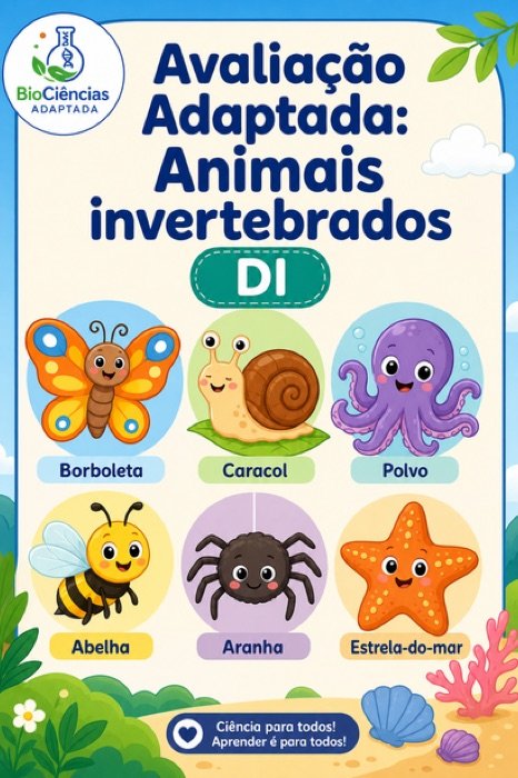 Capa de Avaliação adaptada: animais invertebrados