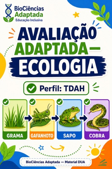 Capa de Avaliação adaptada: ecologia