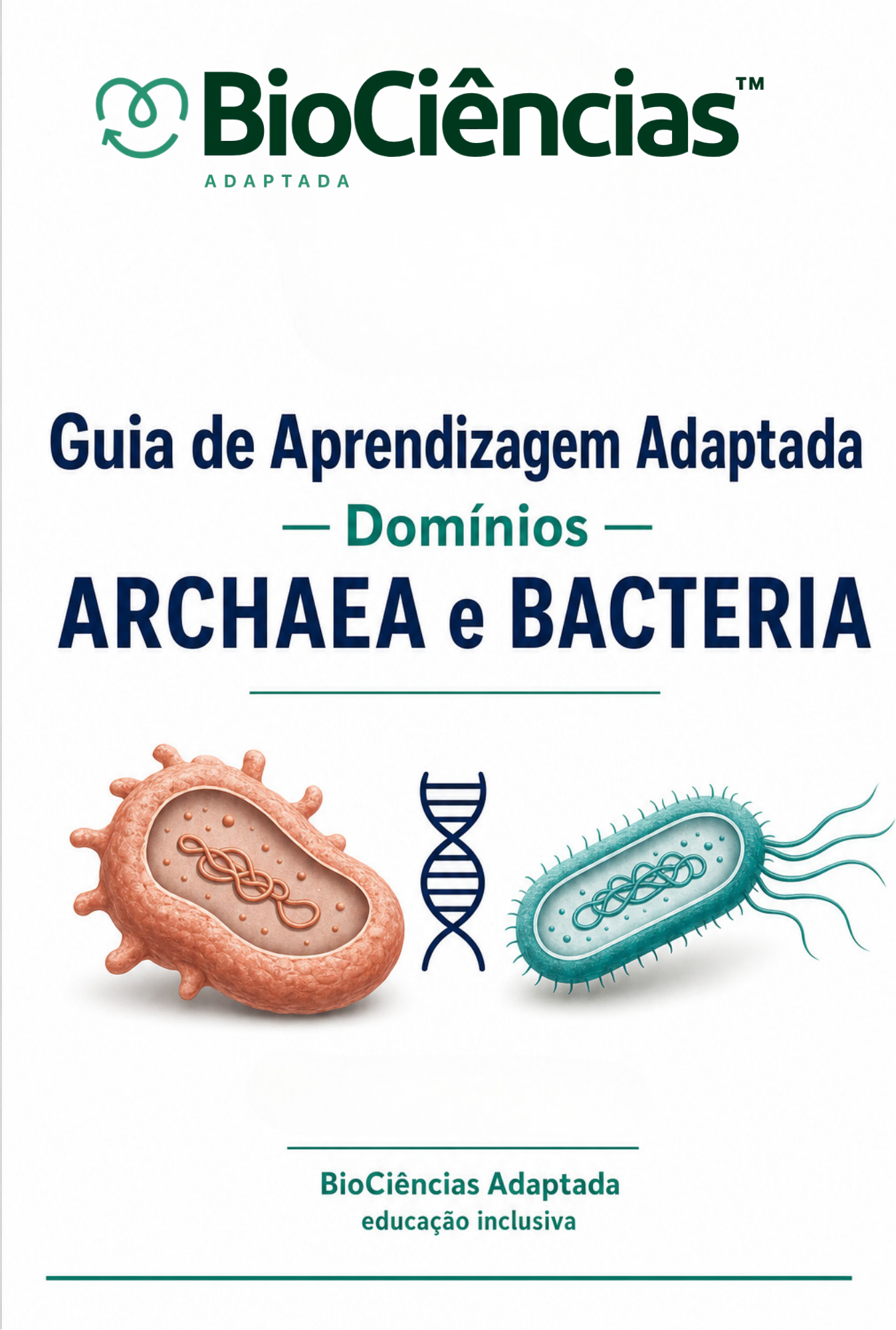 Capa de Guia de Aprendizagem Adaptada - Domínios Archaea e Bacteria