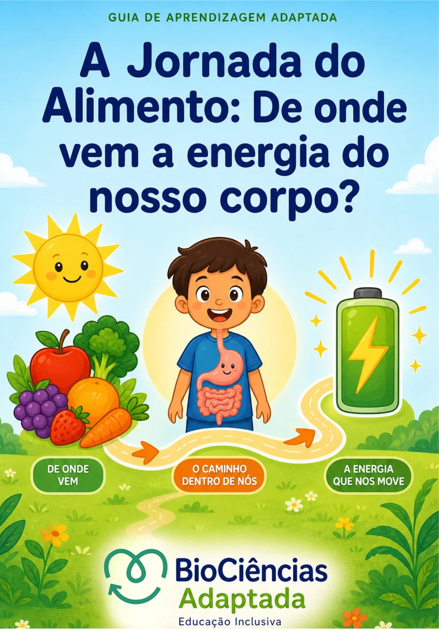 Capa de Guia de Aprendizagem: Sistema Digestório e Alimentos