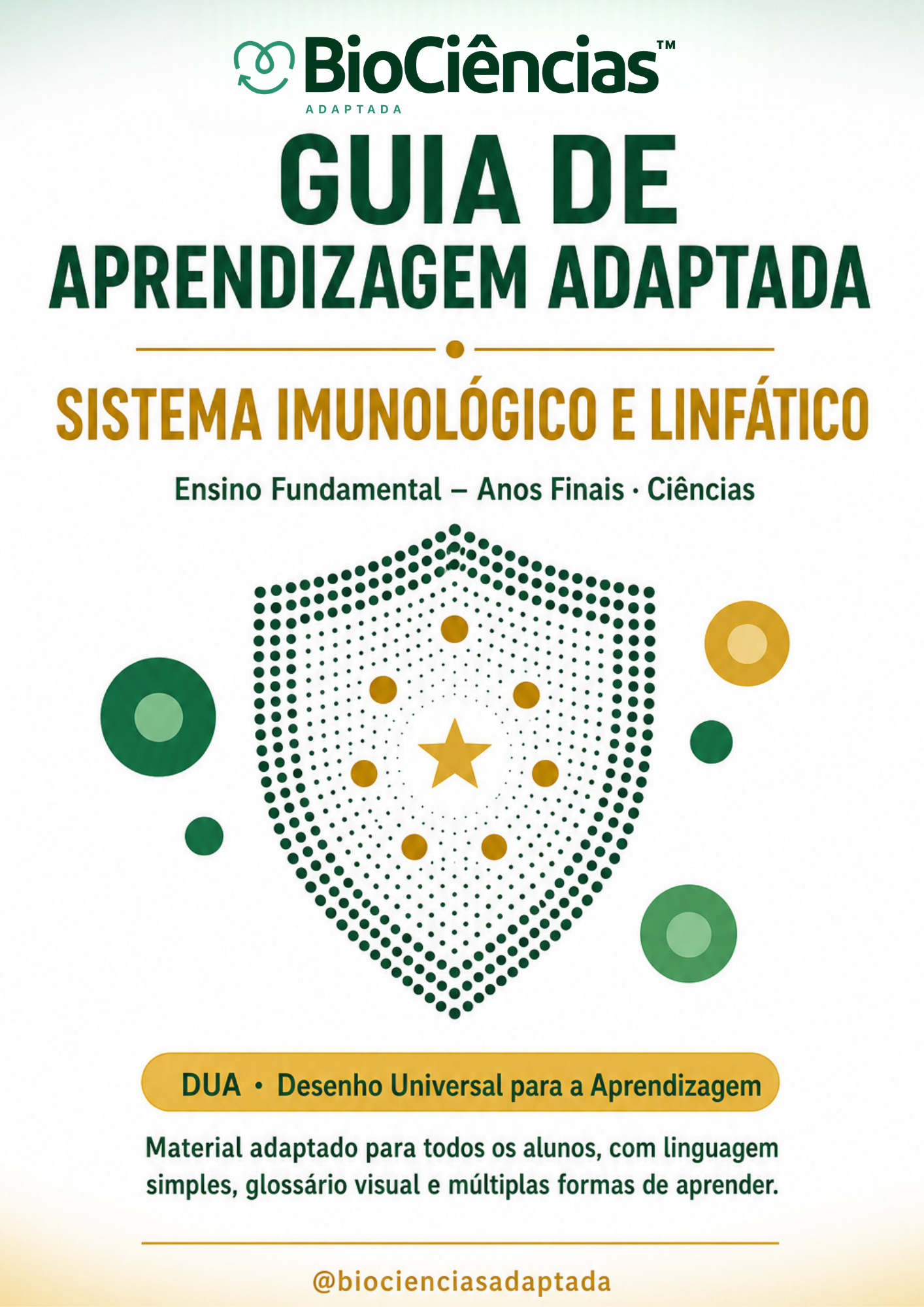 Capa de Guia de Aprendizagem Adaptada - Sistema Imunológico e linfático