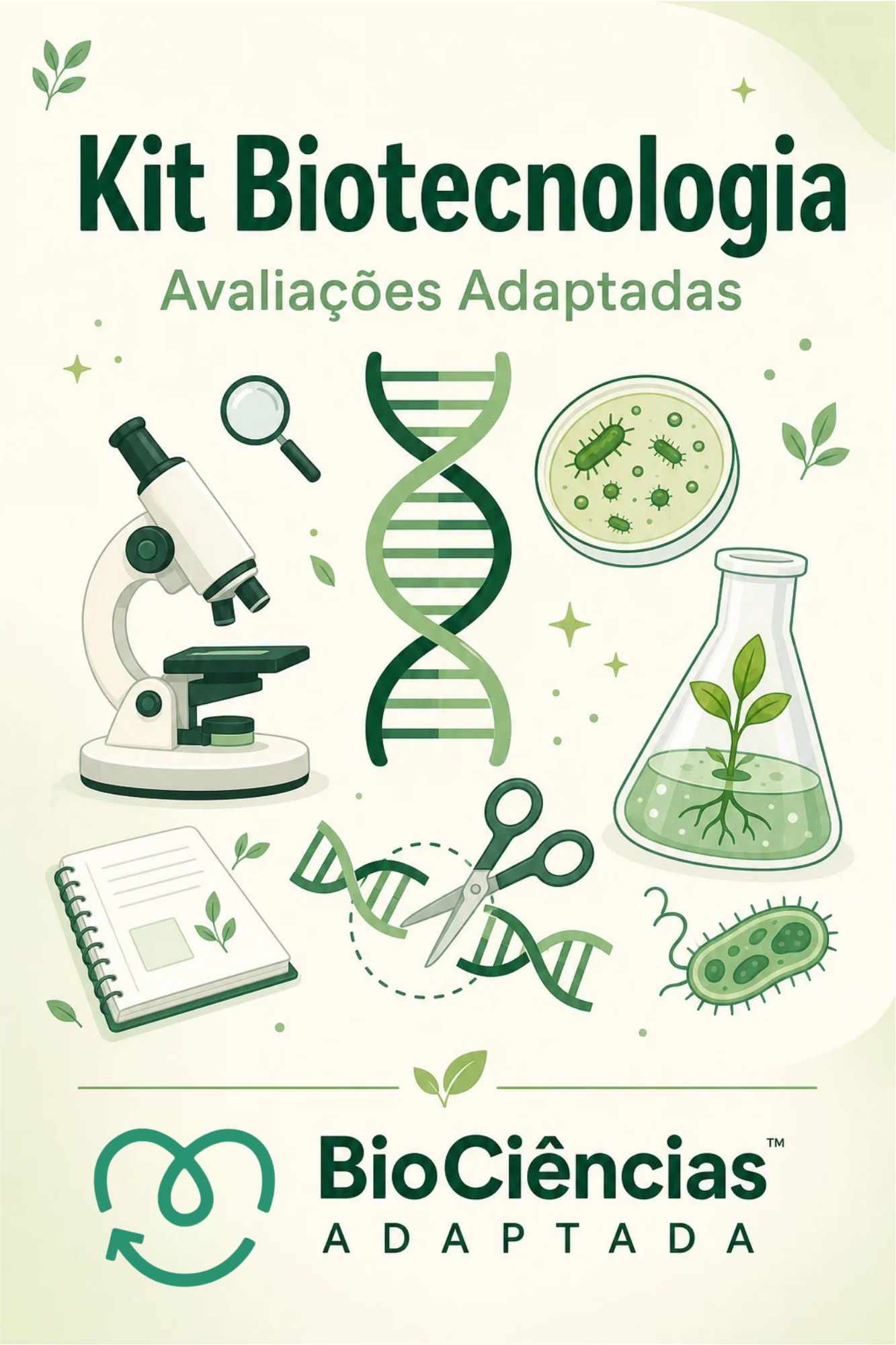 Capa de Kit Biotecnologia- Guia + Avaliação Adaptada