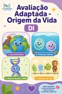 Capa de Avaliação adaptada: origem da vida