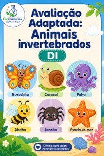 Capa de Avaliação adaptada: animais invertebrados