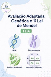 Capa de Avaliação adaptada: genética e 1ª lei de Mendel