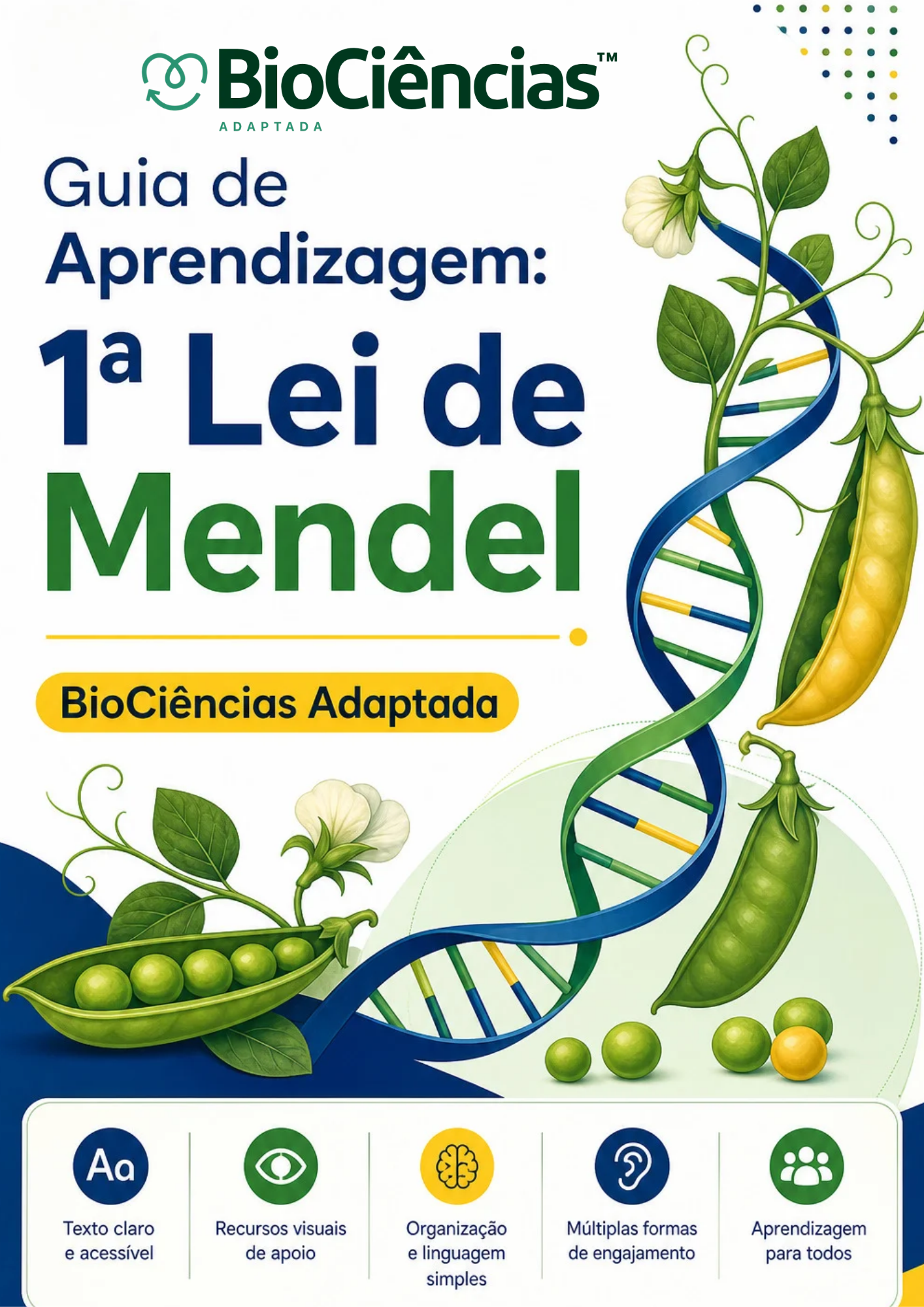Capa de Guia de Aprendizagem Adaptada - 1ª Lei de Mendel